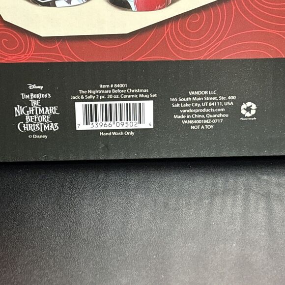 3D The Nightmare Before Christmas Jack & Sally Kiss Coffee Cup Mug Set 20oz NEW - Picture 4 of 13